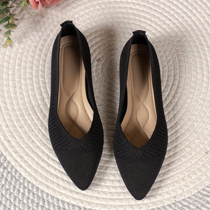Casual Pointed Toe Knit Flats