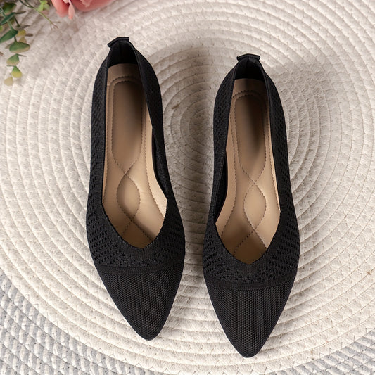 Casual Pointed Toe Knit Flats
