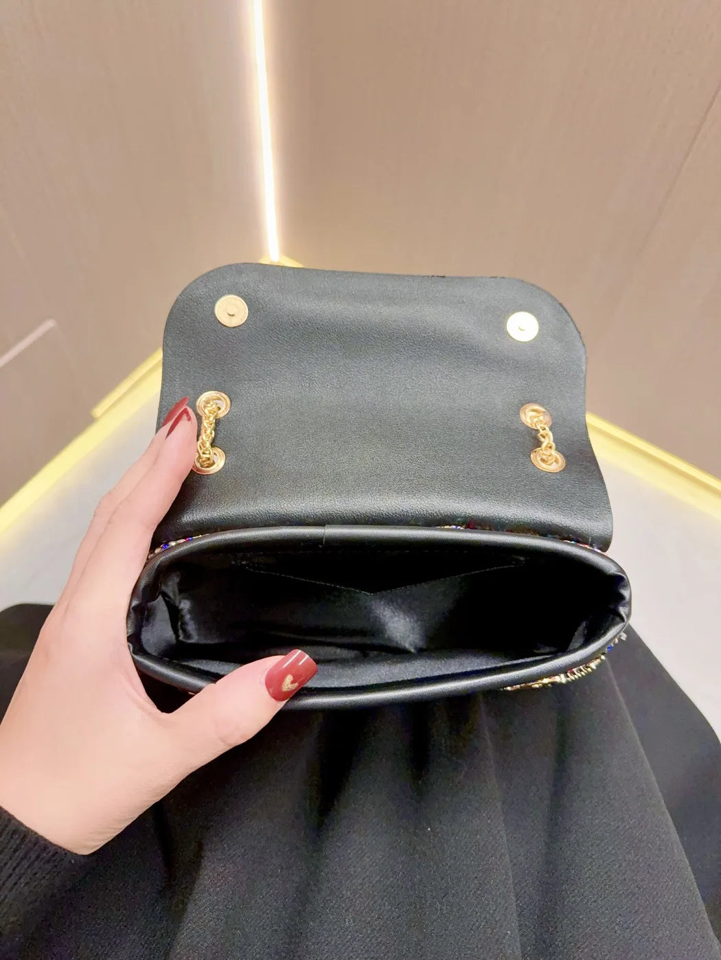Full Rhinestone Women's Evening Clutch Bag luxury Leather Chain Handbag Elegant Wedding Party Diamond Wallet Rectangular Purse