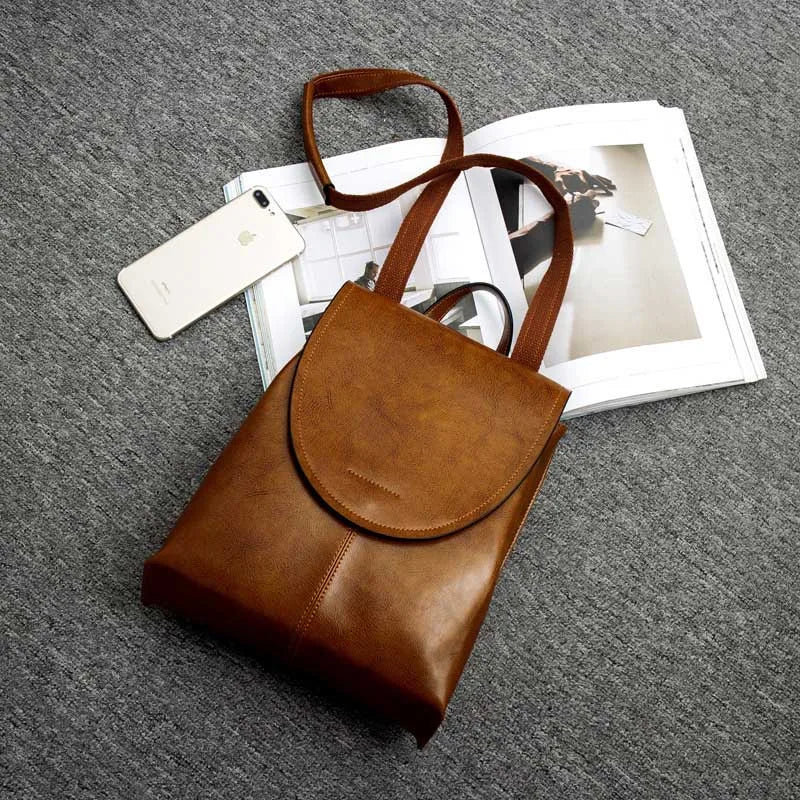 Women Backpack Cross Body Shoulder Messenger Bags Rucksack Genuine Leather Fashion Lady Laptop Book Bag Daypack Female Backpacks