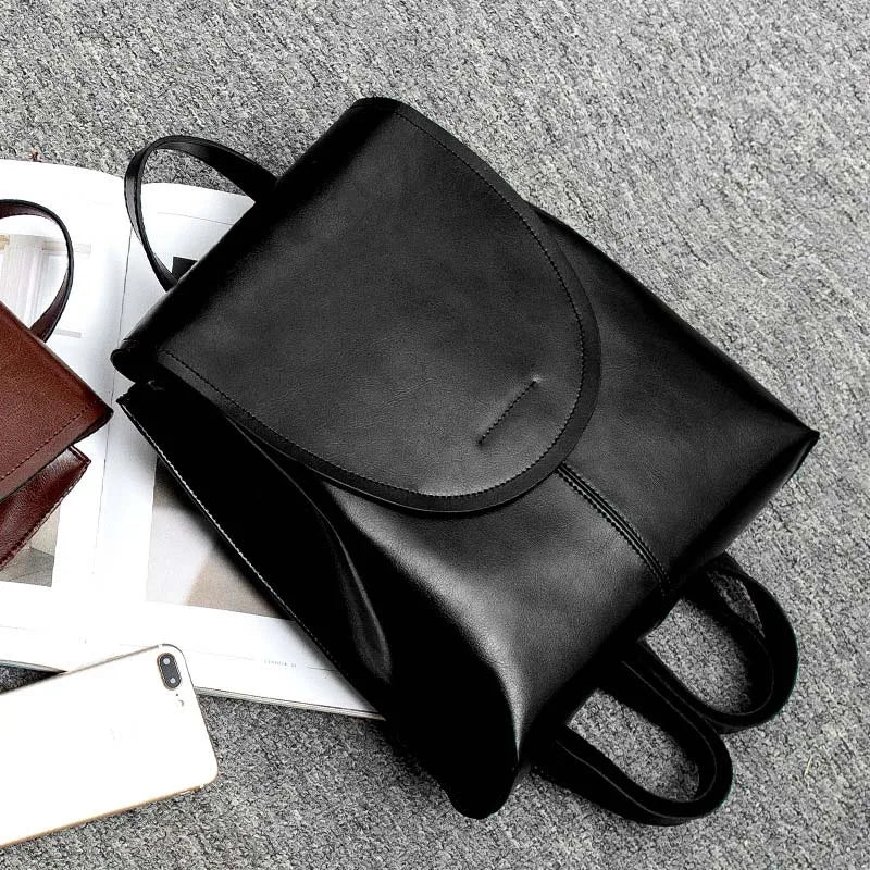 Women Backpack Cross Body Shoulder Messenger Bags Rucksack Genuine Leather Fashion Lady Laptop Book Bag Daypack Female Backpacks
