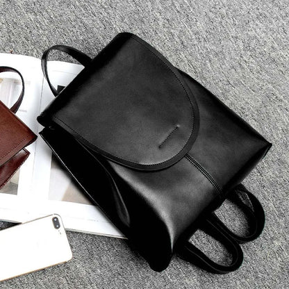 Women Backpack Cross Body Shoulder Messenger Bags Rucksack Genuine Leather Fashion Lady Laptop Book Bag Daypack Female Backpacks