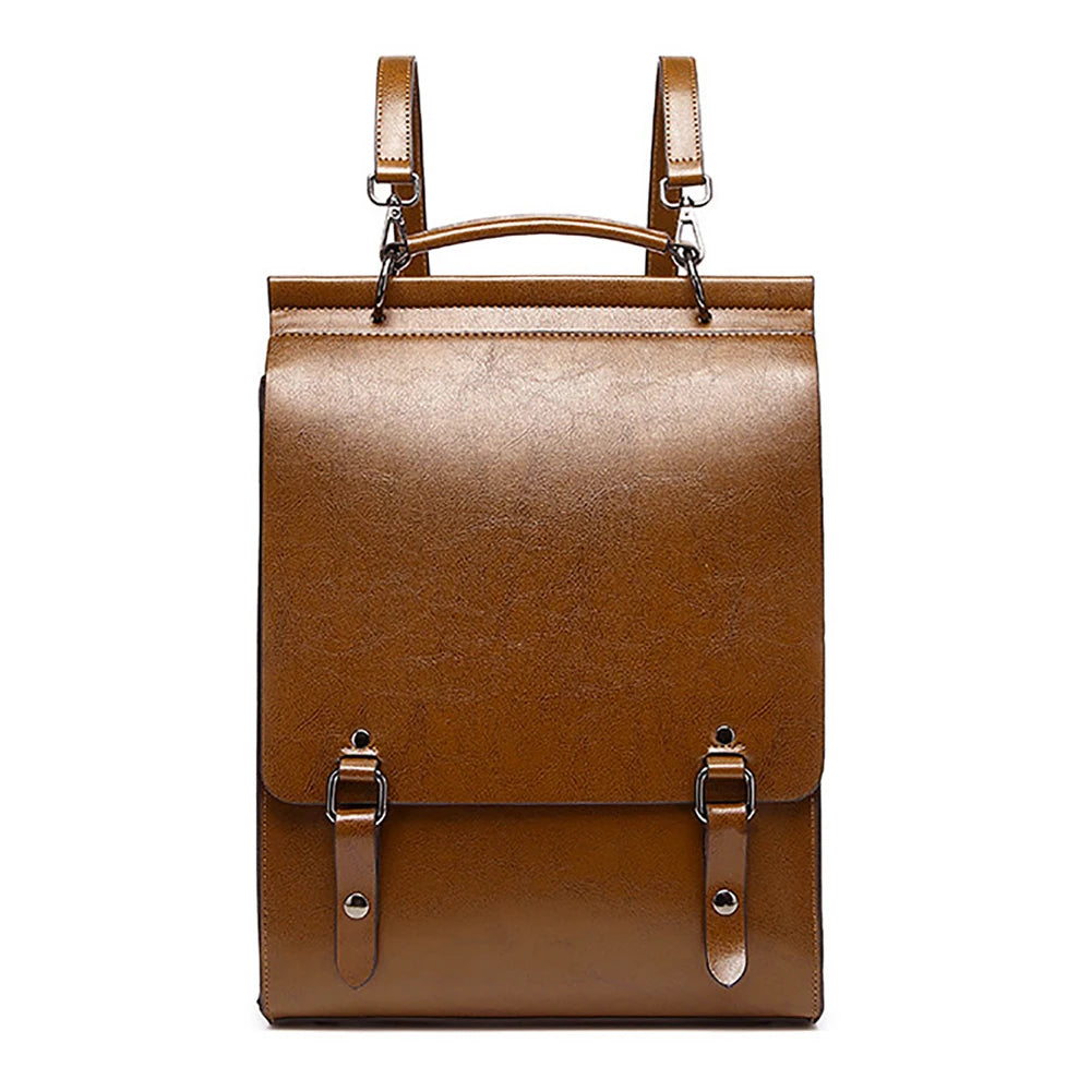 Genuine Leather Women Backpack Cross Body Bag Book School Bags Real Cowhide Lady Female Laptop Daypack Messenger Shoulder Bags