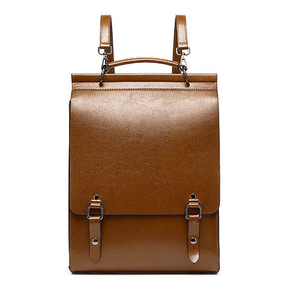 Genuine Leather Women Backpack Cross Body Bag Book School Bags Real Cowhide Lady Female Laptop Daypack Messenger Shoulder Bags