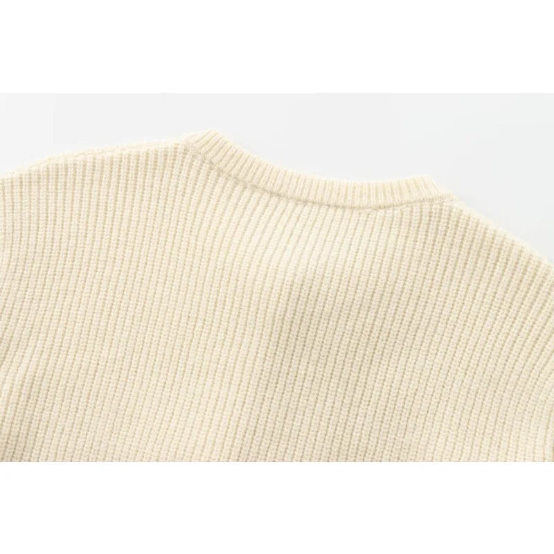 TRAFZR Knit Cardigan Solid Sweet Bow Cardigans Long Sleeve Sweaters Cardigans for Women Harajuku Vintage Cozy Sweaters