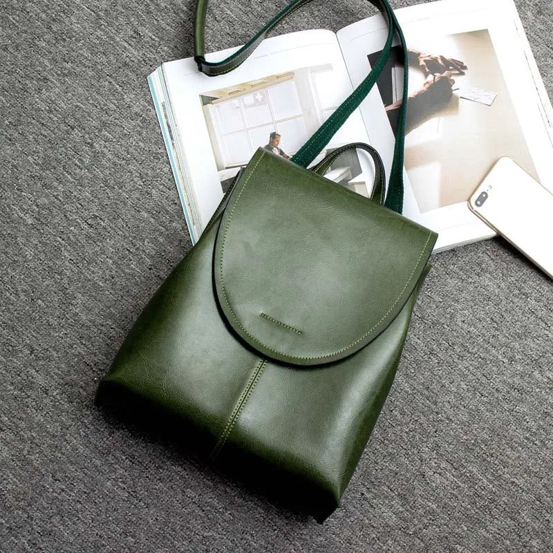 Women Backpack Cross Body Shoulder Messenger Bags Rucksack Genuine Leather Fashion Lady Laptop Book Bag Daypack Female Backpacks
