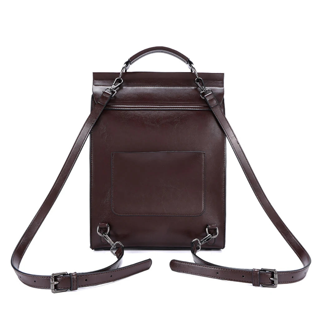 Genuine Leather Women Backpack Cross Body Bag Book School Bags Real Cowhide Lady Female Laptop Daypack Messenger Shoulder Bags