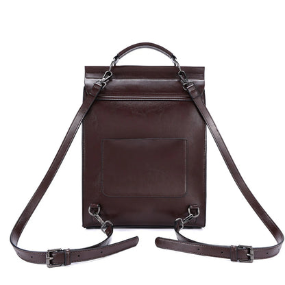 Genuine Leather Women Backpack Cross Body Bag Book School Bags Real Cowhide Lady Female Laptop Daypack Messenger Shoulder Bags