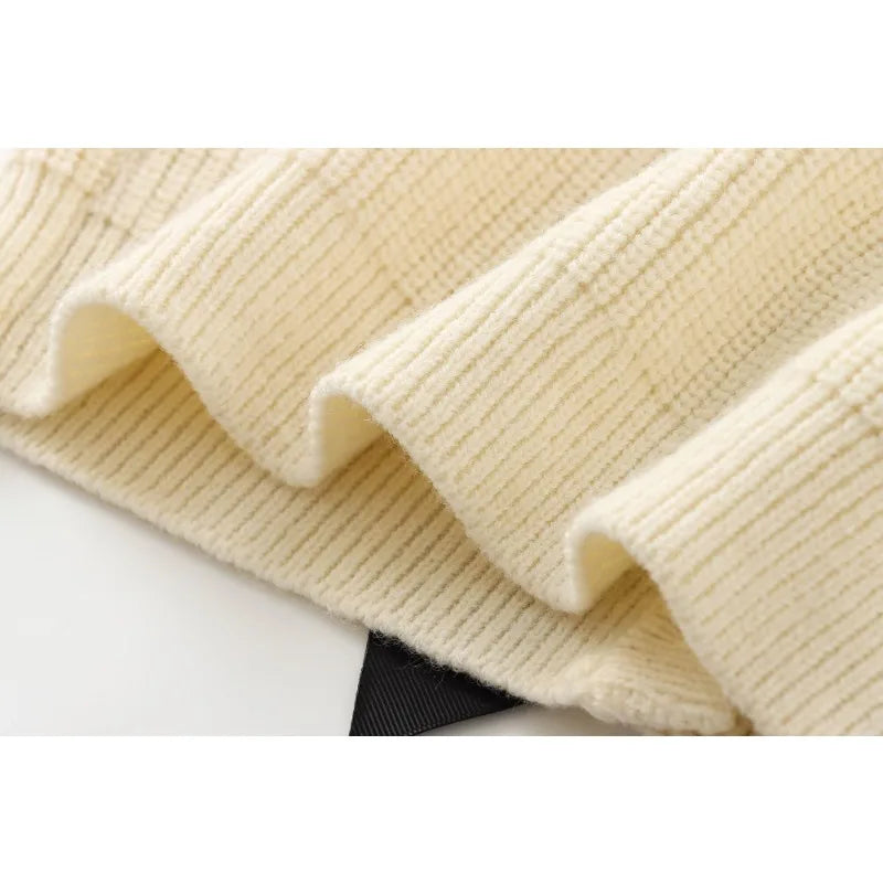 TRAFZR Knit Cardigan Solid Sweet Bow Cardigans Long Sleeve Sweaters Cardigans for Women Harajuku Vintage Cozy Sweaters